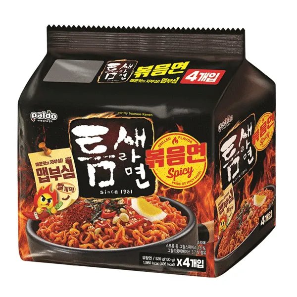 Paldo Teumsae Super Spicy Stir Fried Ramen Multi pack 4×130 g