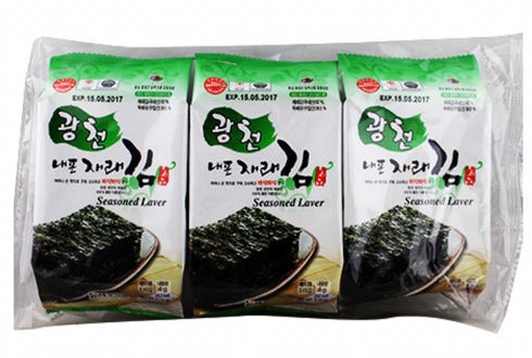 MHD: 26.11.2023 TAEKYUNG seaweed, roasted and seasoned, original taste 4g * 3