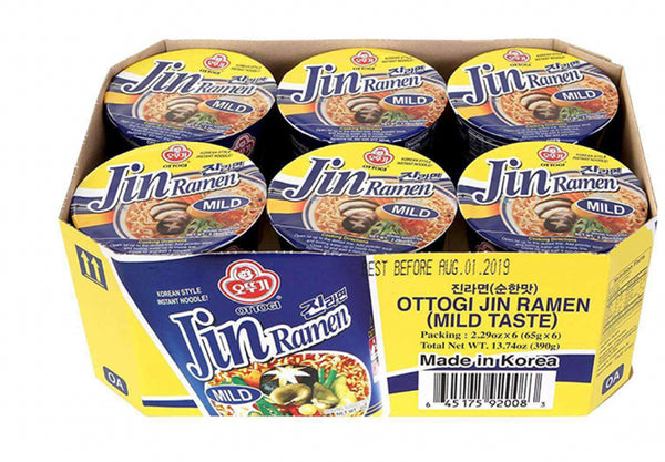 OTTOGI Jin Ramen Cup - Mild [Bündel] 6 x 65g