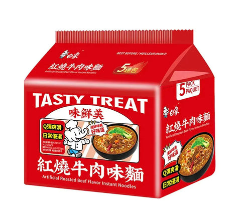 5er-Pack BaiXiang Instant-Nudeln, künstlicher Roastbeef Geschmack 84 g x 5