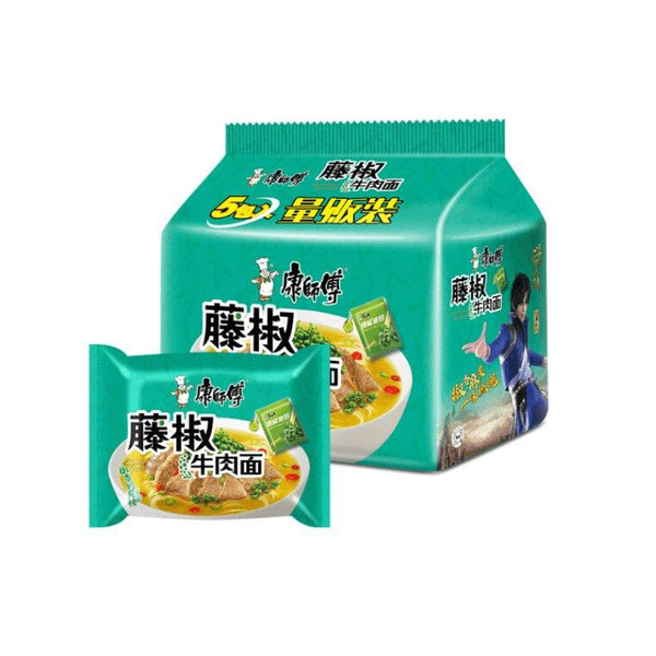 5er-Pack KangShiFu Instant Noodles Rindfleisch mit grünem Pfeffer Geschmack 102 g x 5