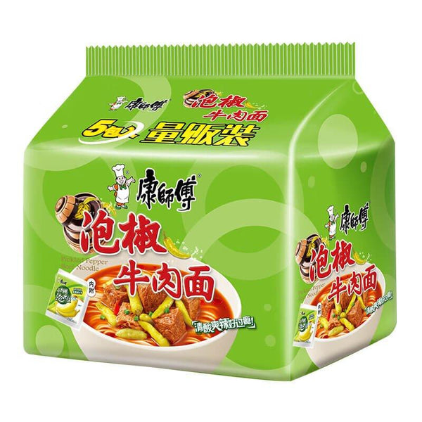 5er-Pack KangShiFu Instant Nudelnsuppe Sauerpaprika Rind Geschmack 103 g x  5