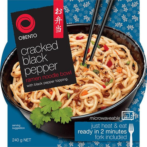 Obento Cracked Black Pepper Ramen Noodle Bowl 240 g