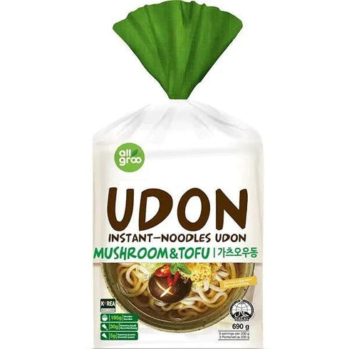 Allgroo Udon-Nudeln, Tofu und Champignons 3 Portion 690 g