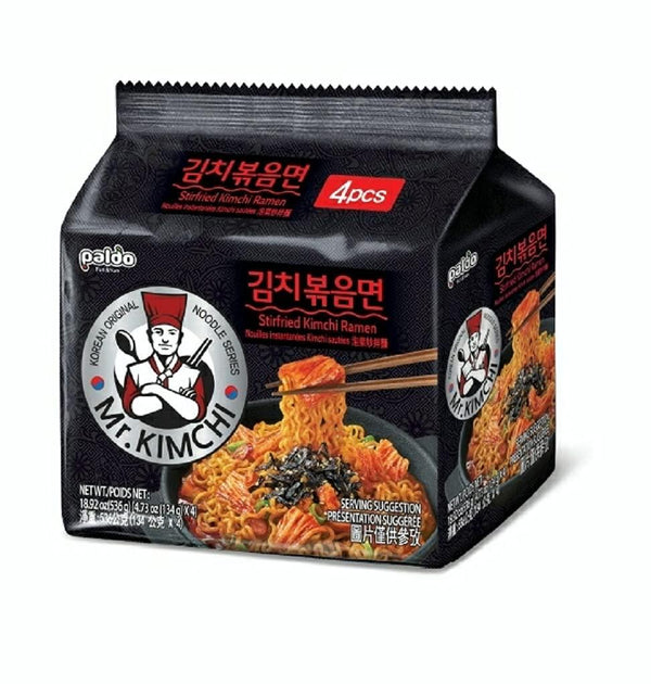 PALDO Ramen Mr. Kimchi Stir Fried Noodle 536 g (134 g x 4)