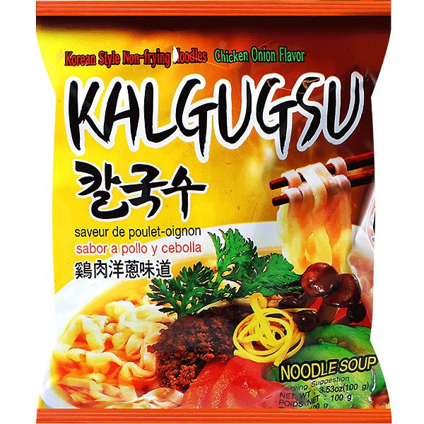 Samyang Koreanische Nudelsuppe, Bajirak Kalguksu, Hähnchen-Zwiebel-Geschmack 100 g