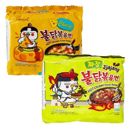 Samyang Buldak Ramen Combo | 5er Pack Jjajang & 5er Pack Käse