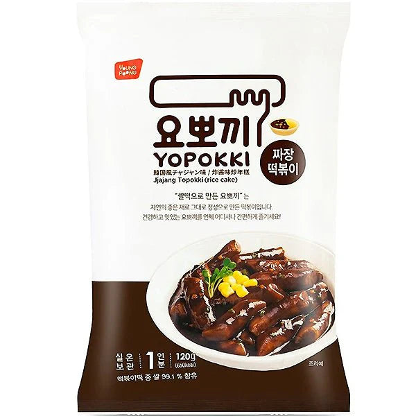 Youngpung Tasche Typ Yopokki Topokki Tteokbokki Jjajang Reiskuchen mit Schwarzbohnensauce 120 g